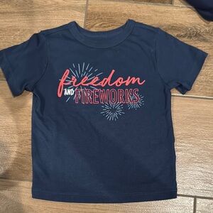 Kids Navy Blue Freedom and Fireworks T-Shirt